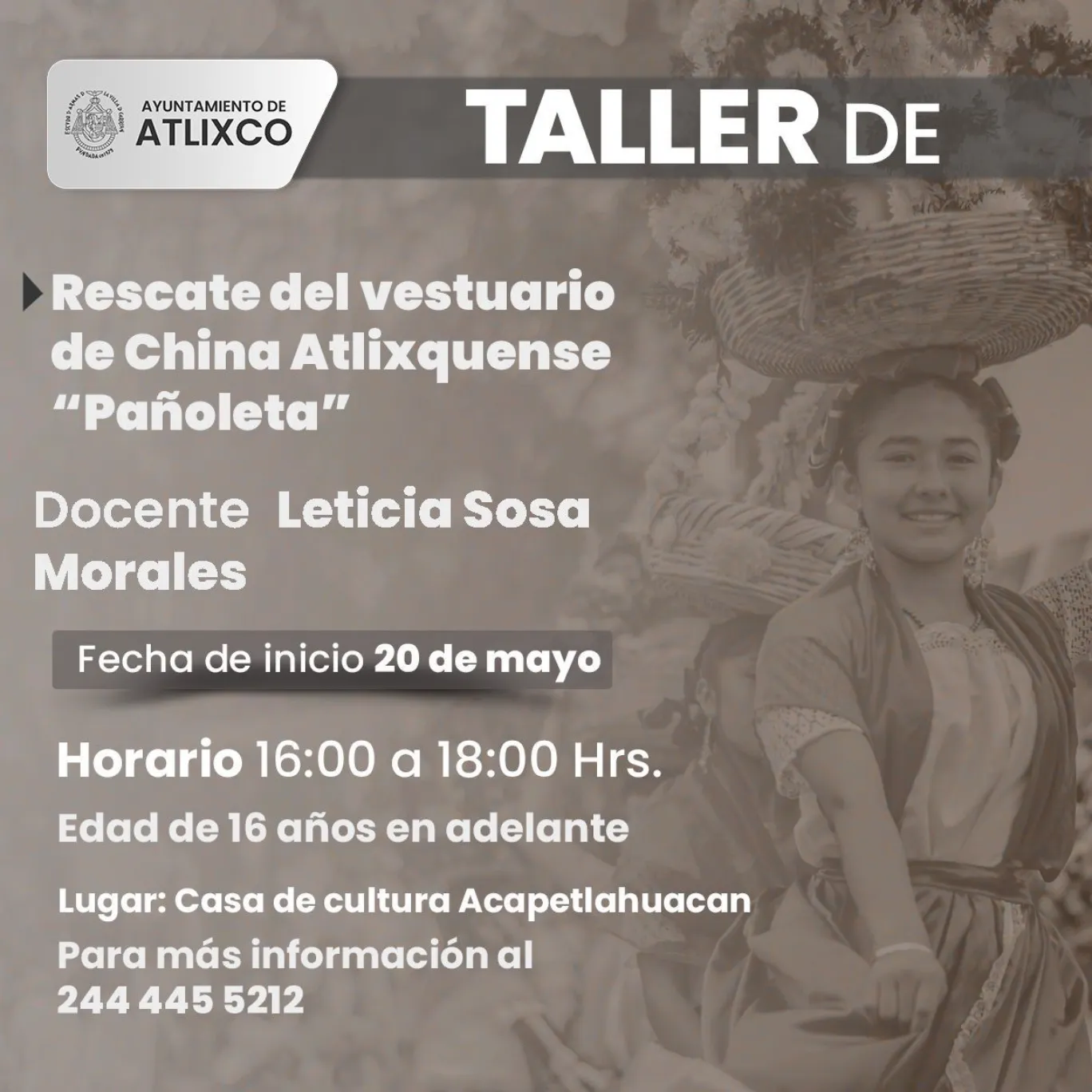 Invita casa de cultura Atlixco a su nuevo ciclo de talleres