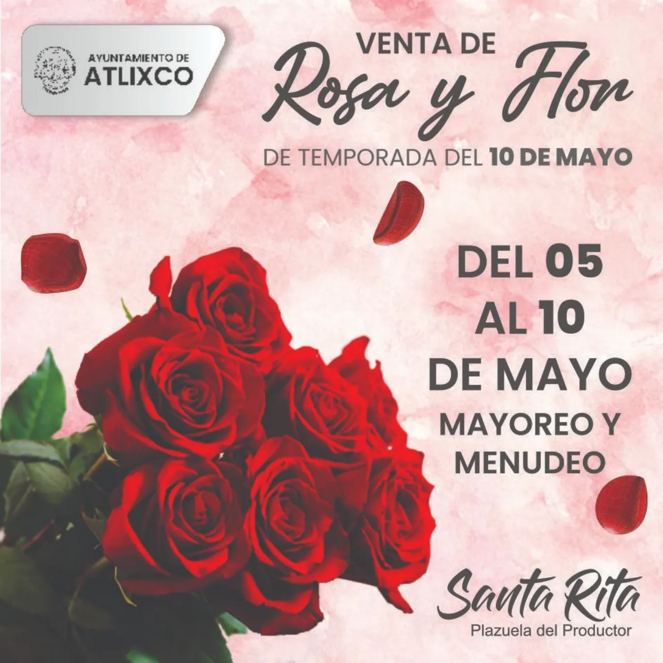 Rosas y gran variedad de flores puedes encontrar para este 10 de mayo en la plazuela Santa Rita, Atlixco