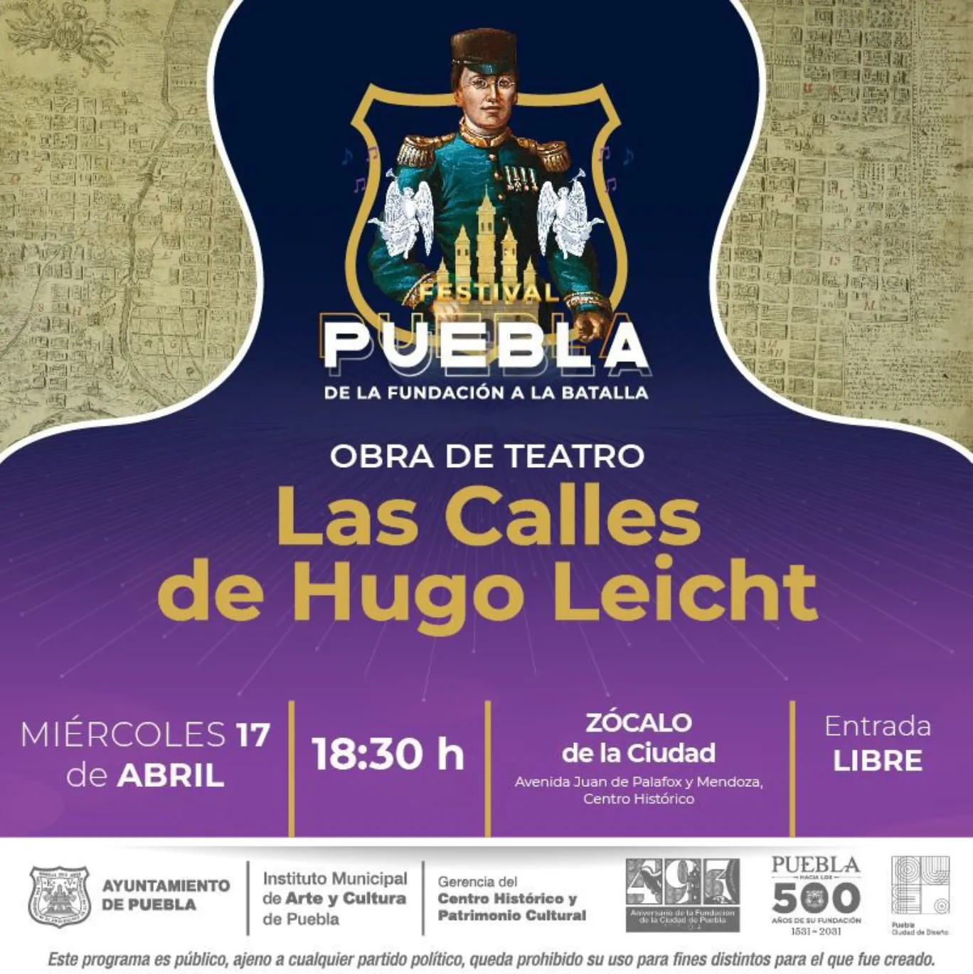 No te pierdas la agenda artística y cultural como parte del “Festival Puebla”