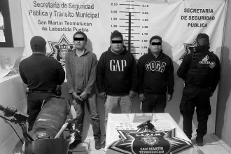 LA SSP DE SAN MARTÍN TEXMELUCAN DETUVO A 3 MASCULINOS POR DELITOS CONTRA LA SALUD, PORTACIÓN DE ARMA DE FUEGO Y CARTUCHOS ÚTILES