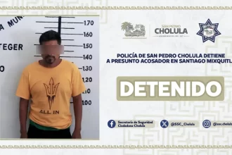 Policía de San Pedro Cholula detiene a presunto acosador en Santiago Mixquitla