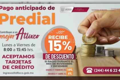 Ahorra y cumple: aprovecha descuentos en Pago de Predial en Atlixco
