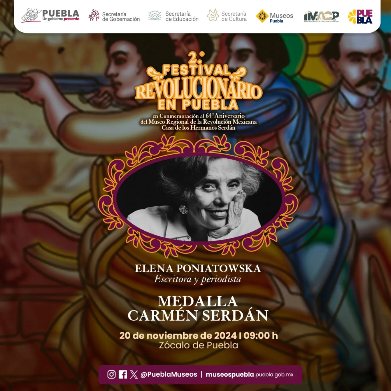 Entregarán medalla “Carmen Serdán” a Elena Poniatowska