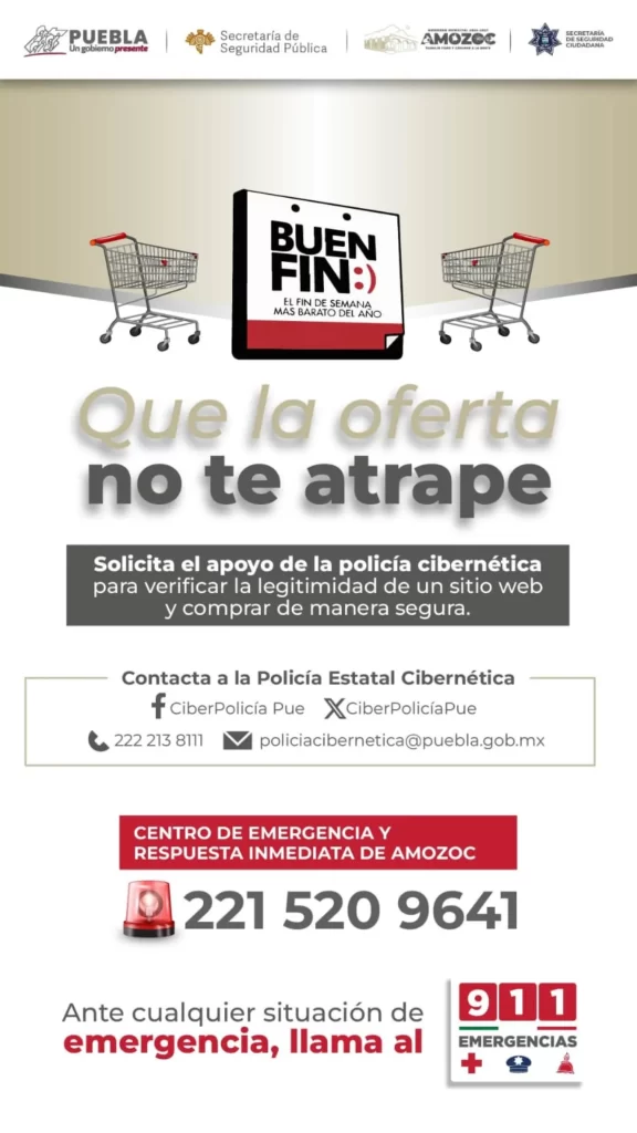 La Secretaría de Seguridad ciudadana de Amozoc da a conocer algunas recomendaciones para este Buen Fin 2024