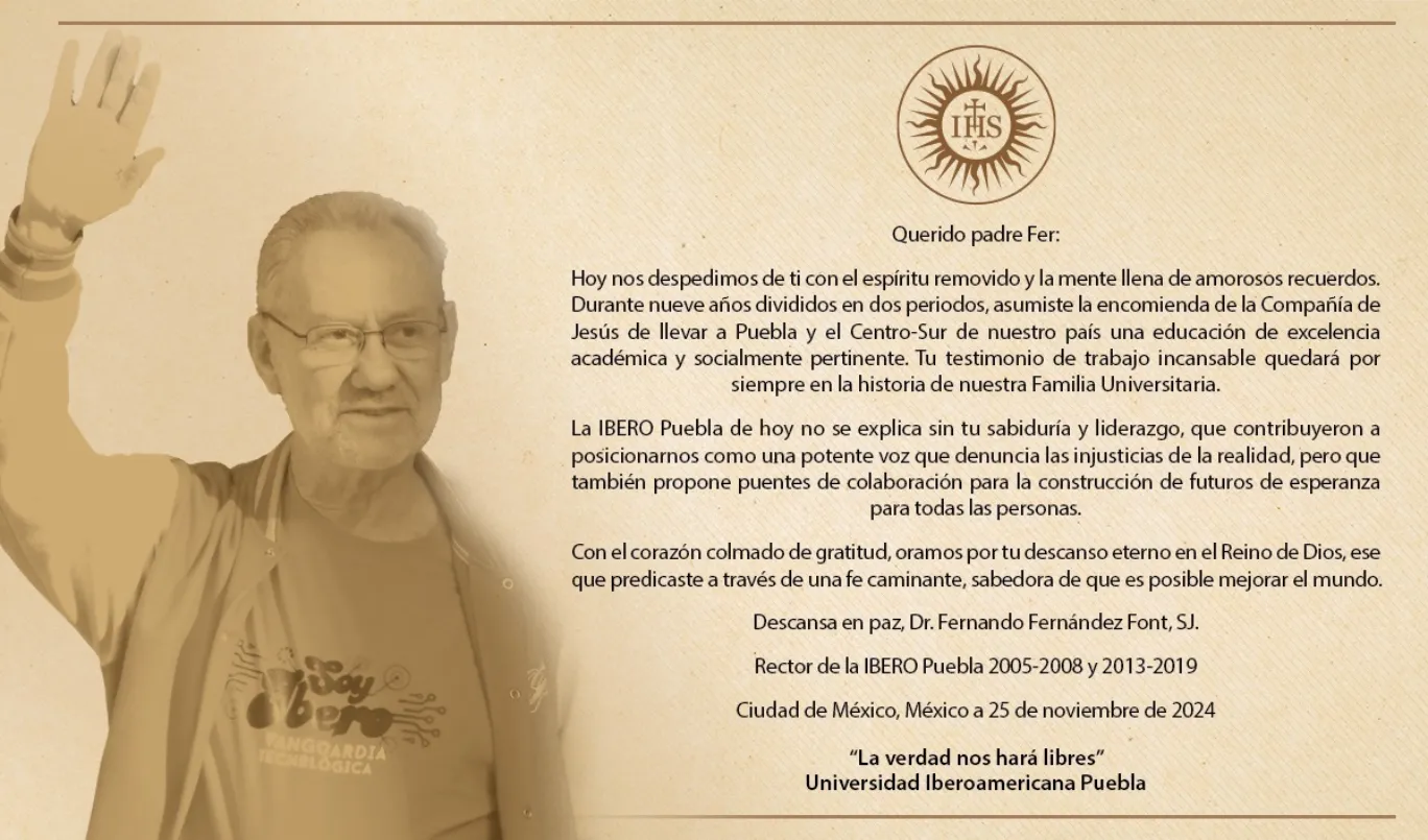 Fallece ex rector de la Ibero Fernando Fernández Font