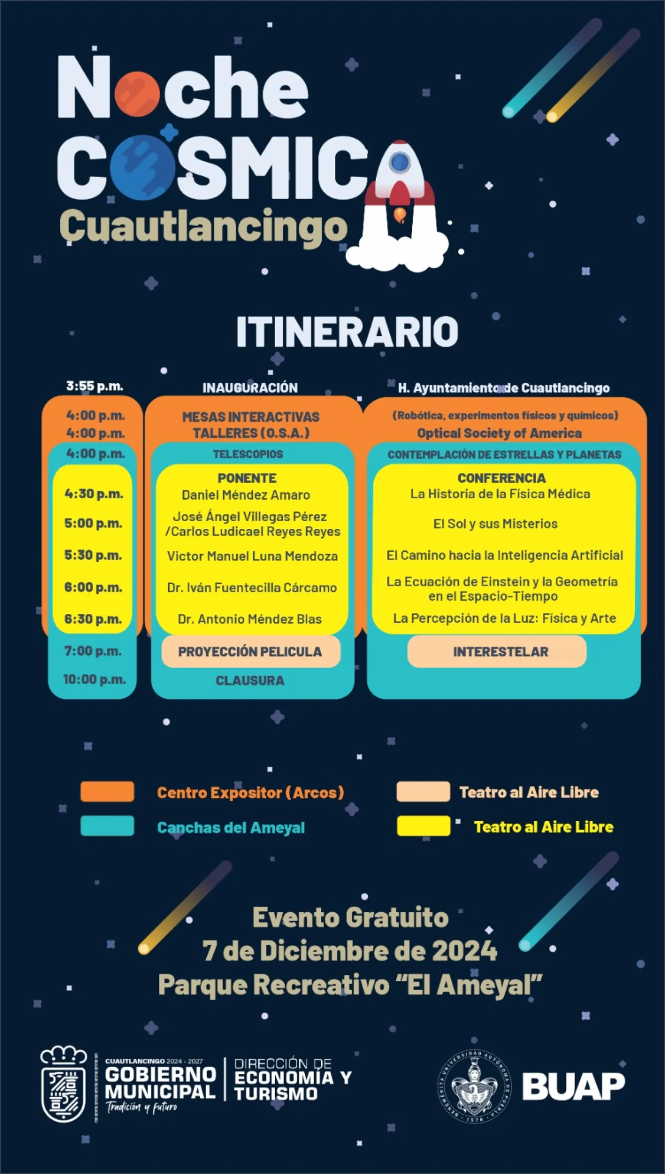 Gobierno de Cuautlancingo invita a las familias a disfrutar de la "Noche Cósmica"