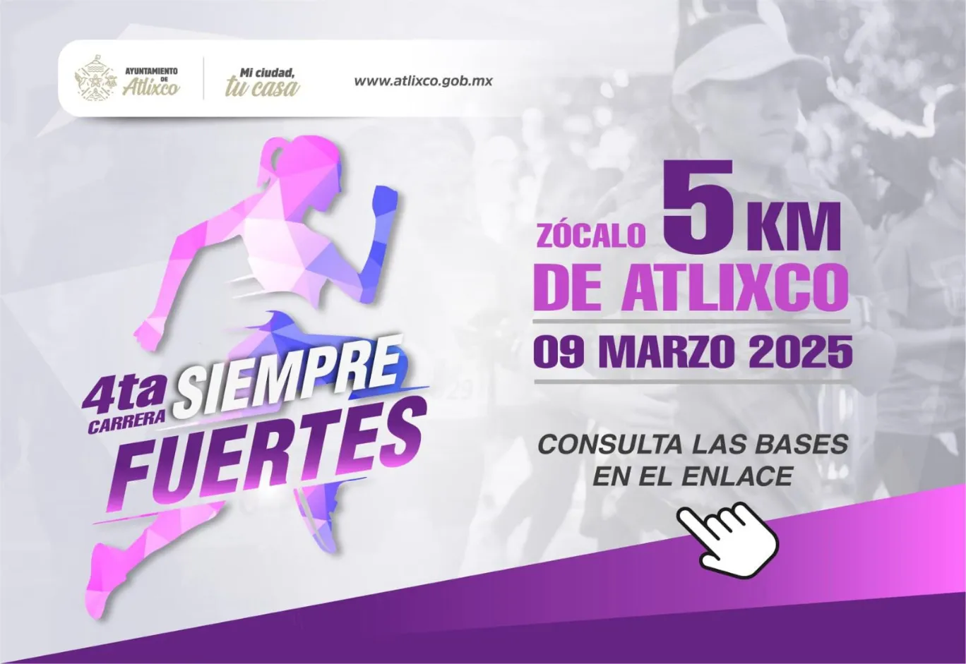 Participa en la carrera siempre fuertes y conmemora el día de la mujer en Atlixco