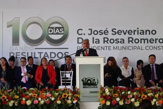 Severiano de la Rosa rinde su informe de los 100 días de gobierno en Amozoc