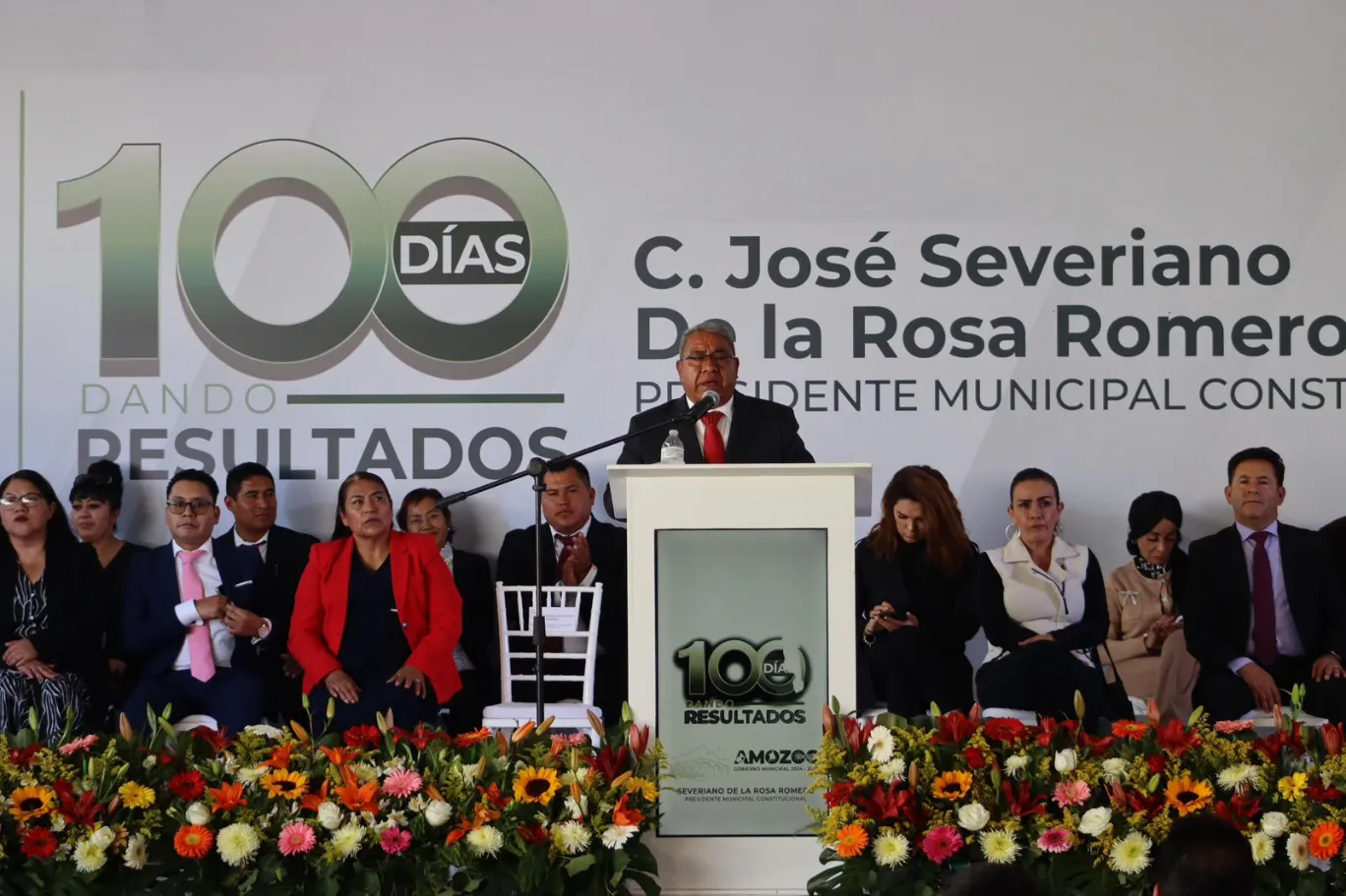 Severiano de la Rosa rinde su informe de los 100 días de gobierno en Amozoc