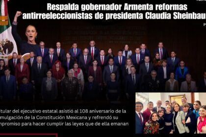 Respalda gobernador Armenta reformas antirreeleccionistas de presidenta Claudia Sheinbaum