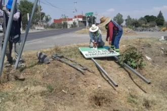 Continúa Gobierno Estatal con la sustitución de señalética en rutas del Volcán Popocatépetl