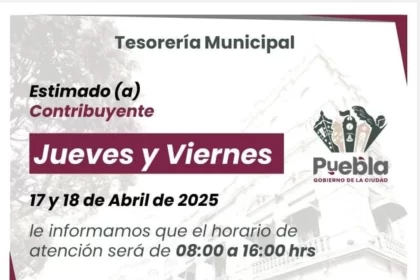 Informa Gobierno de la Ciudad horarios en cajas de Tesorería de los próximos días