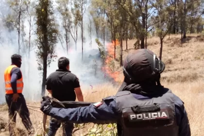 Policía Montada refuerza vigilancia en el Cerro Zapotecas y se suma al combate de incendios