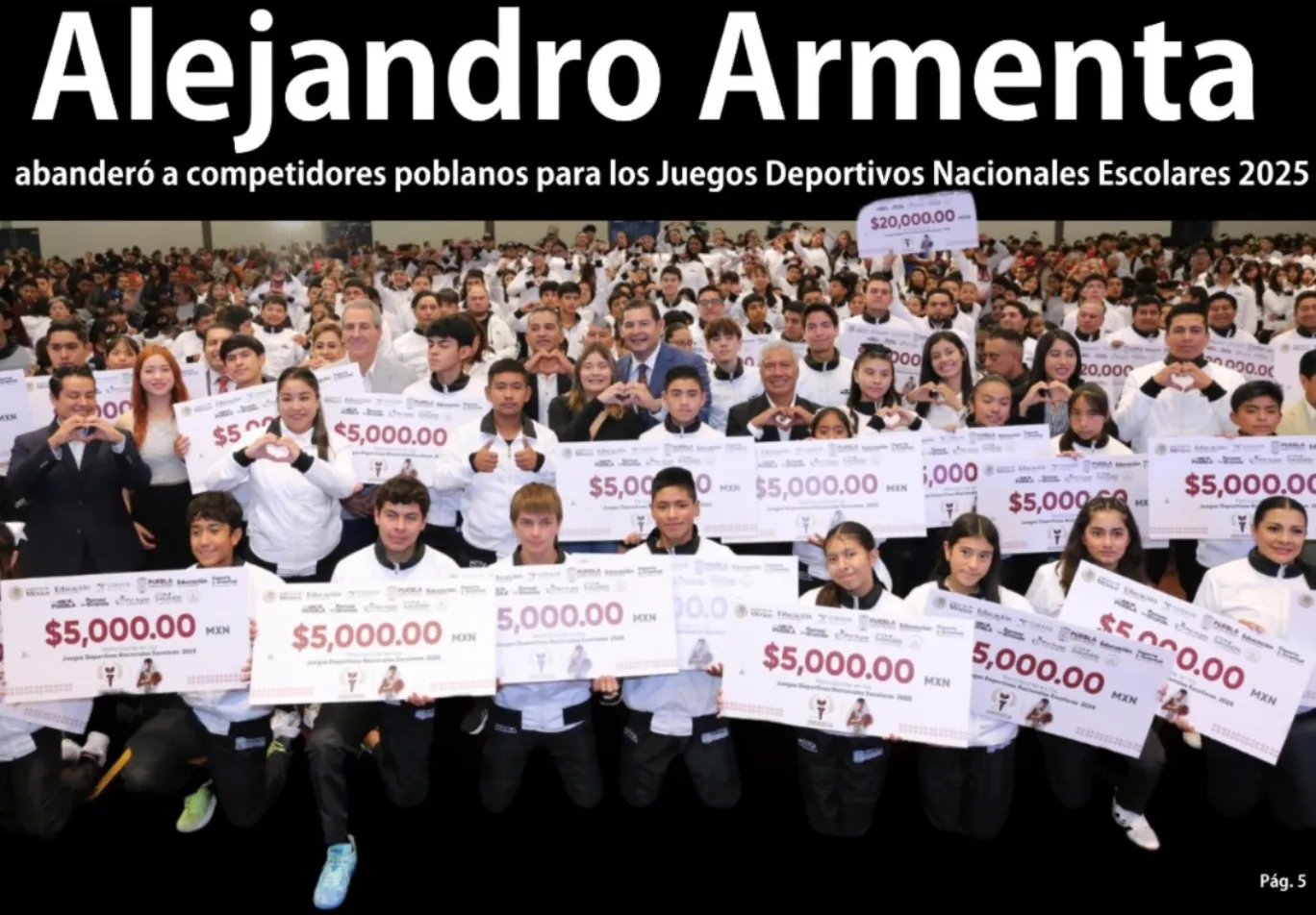 Alejandro Armenta abanderó a competidores poblanos para los Juegos Deportivos Nacionales Escolares 2025