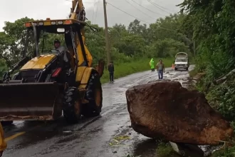El río Pantepec se desborda; revela Segob que comienzan daños por el paso del huracán Erick