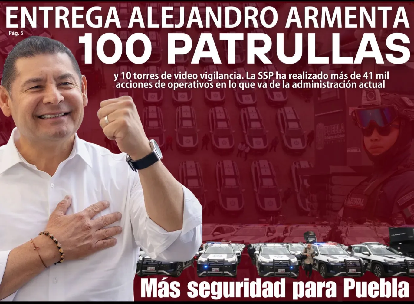 Entrega Alejandro Armenta 100 patrullas y 10 torres de video vigilancia