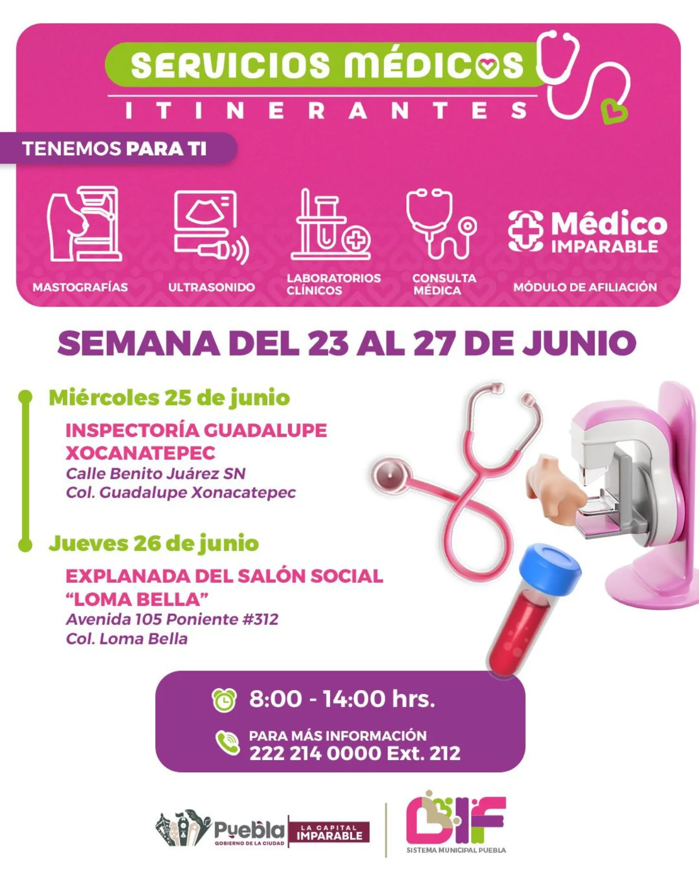 Extiende SMDIF cobertura de servicios médicos itinerantes en la capital poblana