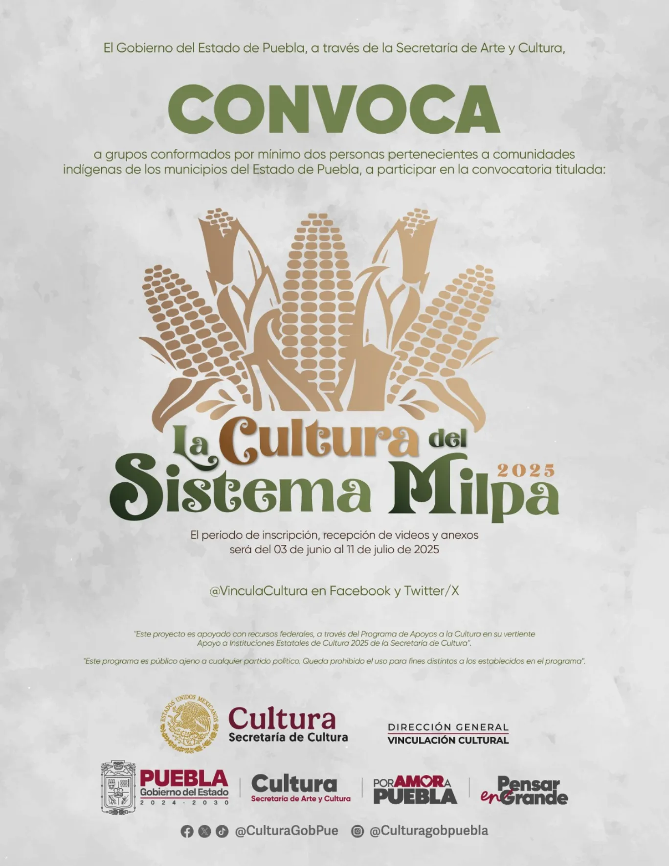Gobierno estatal recibe propuestas para la convocatoria “La Cultura del Sistema Milpa”