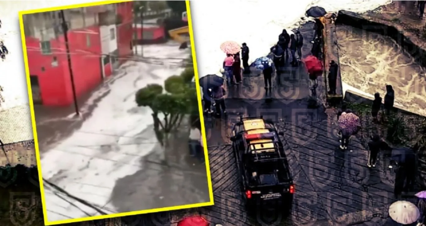 Se desborda presa Los Cuartos en Naucalpan; aguas negras afectan casas y vehículos