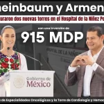 Sheinbaum y Armenta inauguraron dos nuevas torres en el Hospital de la Niñez Poblana