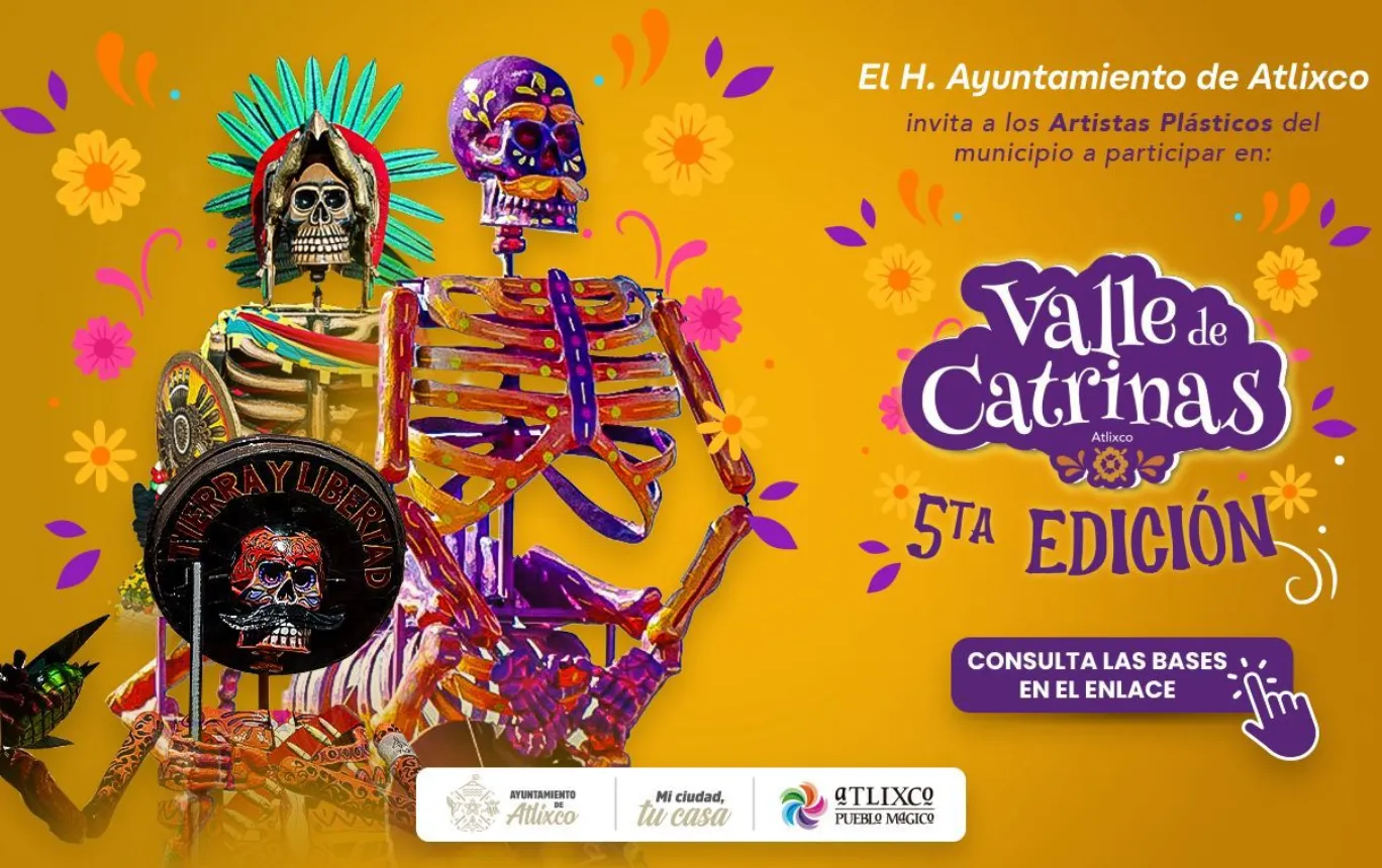Ariadna Ayala, presidenta de Atlixco, convoca a artistas plásticos a participar en la 5ª edición del Valle de Catrinas