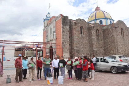 Gobierno de Amozoc aporta para el embellecimiento de espacios de fe