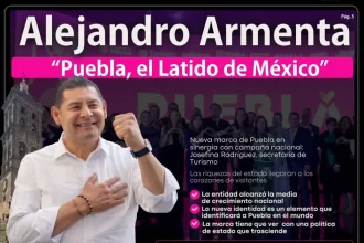 La secretaria de Turismo del Gobierno de México, Josefina Rodríguez y el gobernador Alejandro Armenta, presentaron “Puebla, el Latido de México”