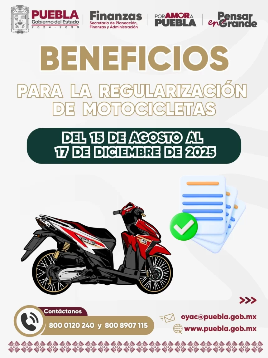 Gobierno del Estado otorga facilidades y beneficios para regularización de motocicletas