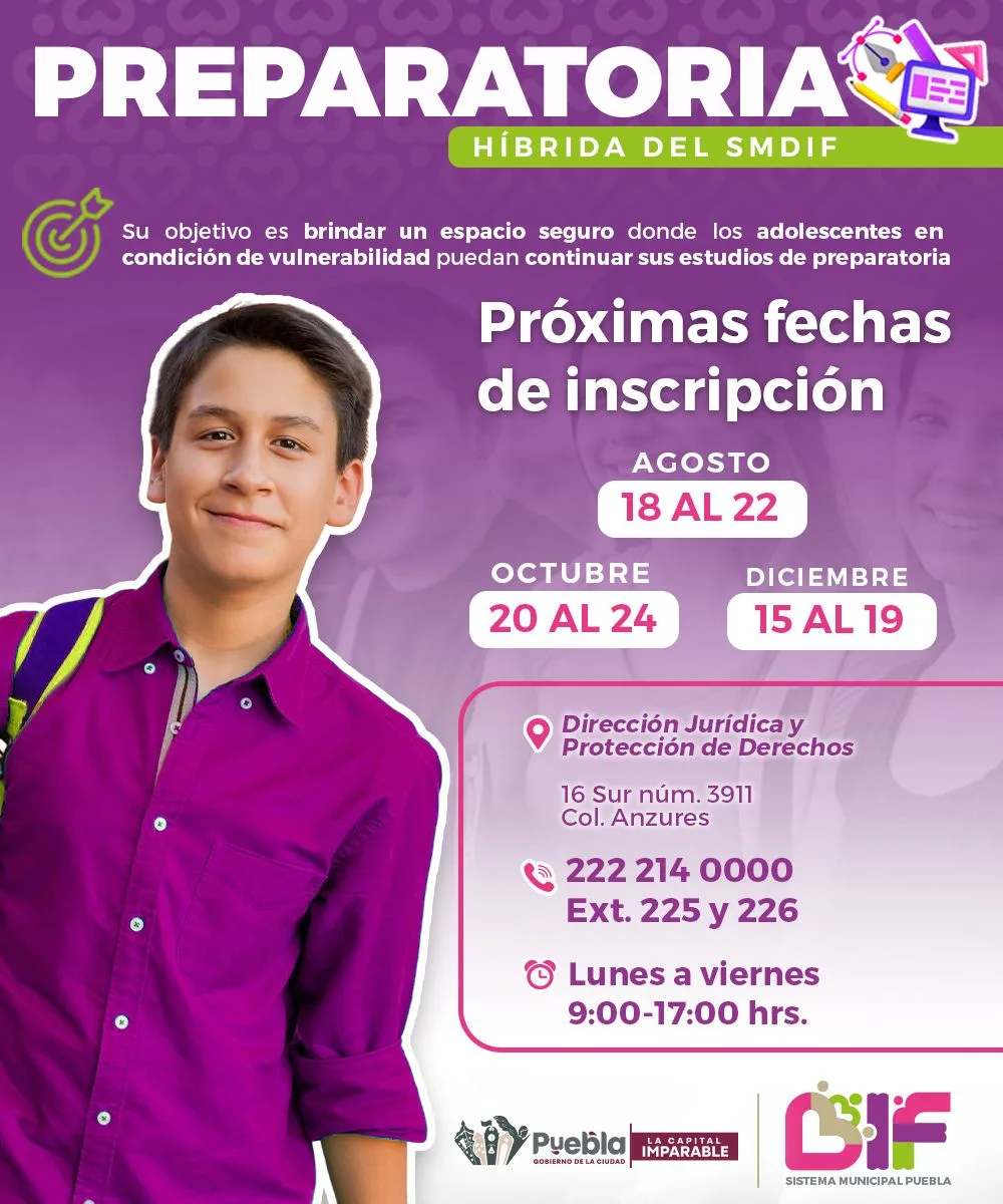Ofrece SMDIF, programa de preparatoria híbrida para menores de 18 años