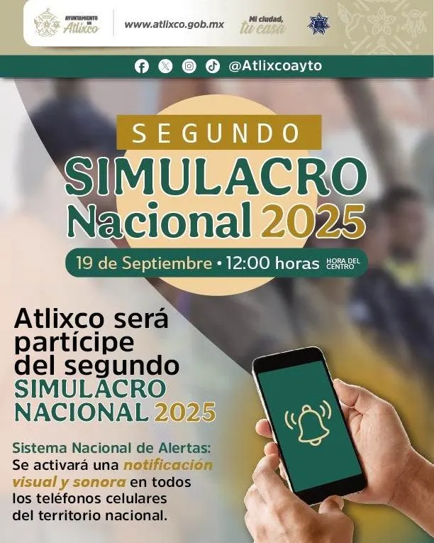 Atlixco se prepara Ariadna Ayala convoca al Segundo Simulacro Nacional 2025 - Imagen 2