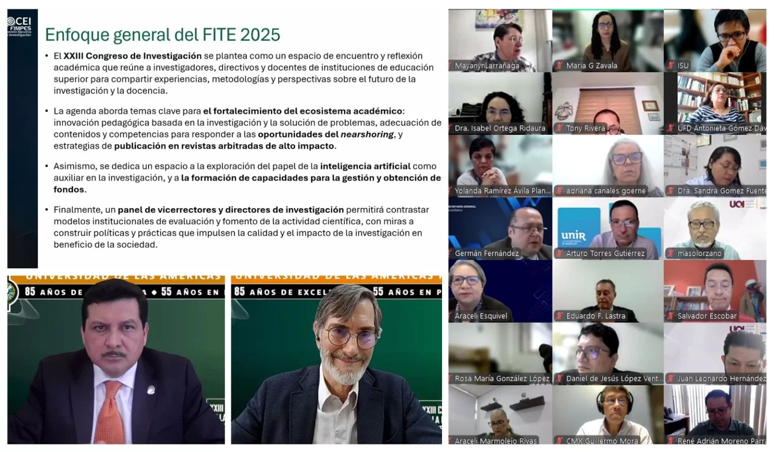 La UDLAP y FIMPES realizan congreso sobre la importancia de la investigación en el México de hoy