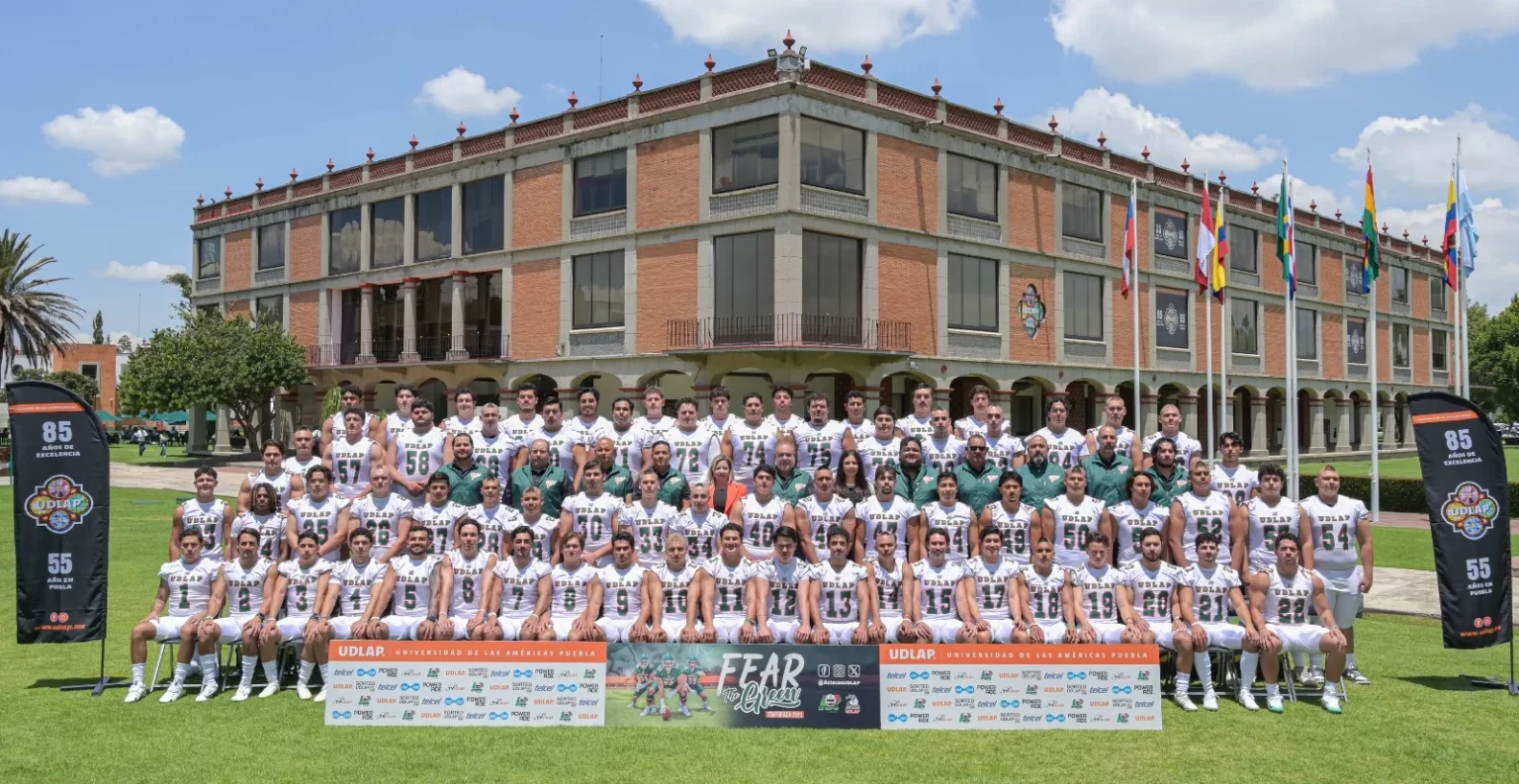 Los Aztecas UDLAP, listos para defender los colores verde y naranja en la temporada 2025 de futbol americano