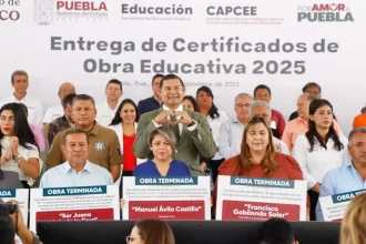 Obra educativa Más de 52 mil estudiantes beneficiados por obras escolares en Puebla