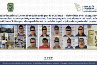Operativo en Amozoc deja 11 detenidos y aseguramiento de armas y drogas