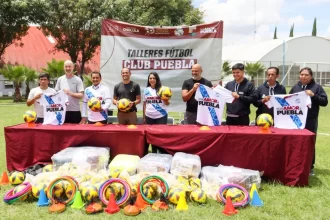 Inician los talleres de futbol del Club Puebla en San Pedro Cholula
