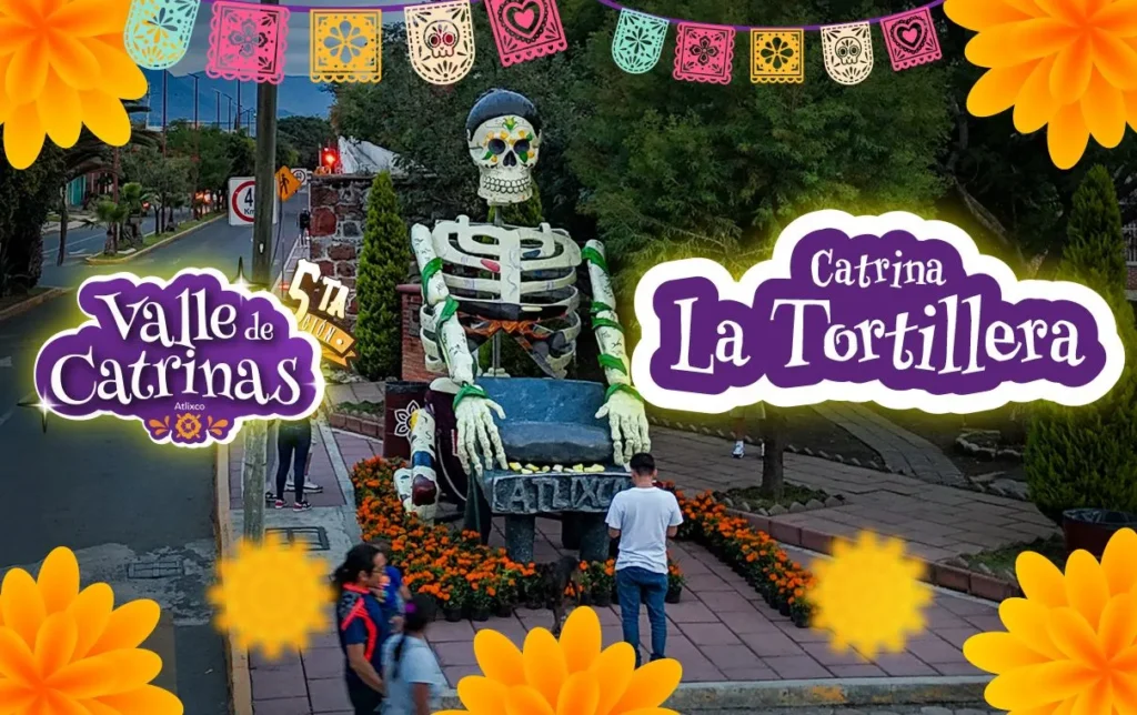 Ariadna Ayala impulsa la tradición con la “Catrina Tortillera” en el festival Valle de Catrinas