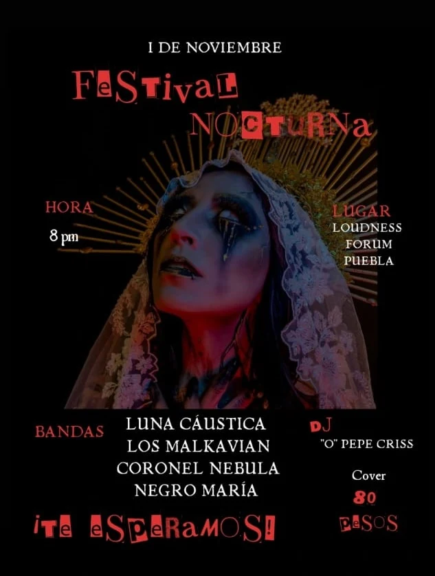 La exitosa banda colombiana Los Malkavian se presentará en Puebla este sábado 1 de noviembre