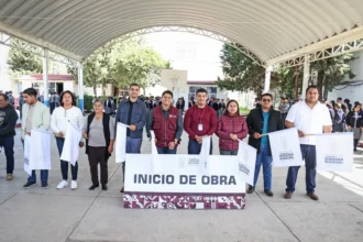 Omar Muñoz inicia obra de captadores pluviales en la Telesecundaria Francisco Alatorre