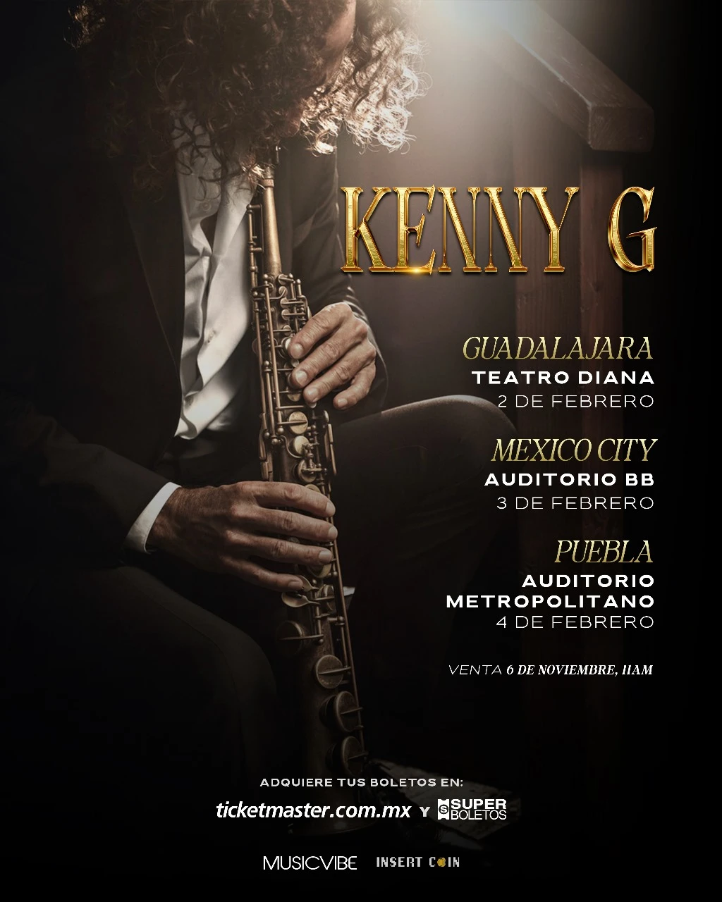 Kenny G regresa a México con su inconfundible sonido en tres presentaciones especiales