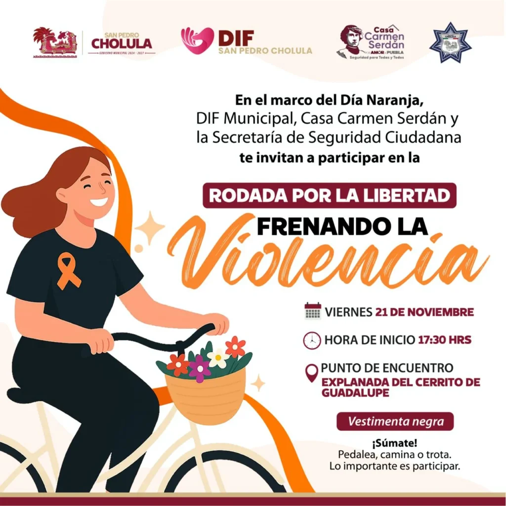 “Frenando la violencia”: actividades por la igualdad y el respeto en San Pedro Cholula