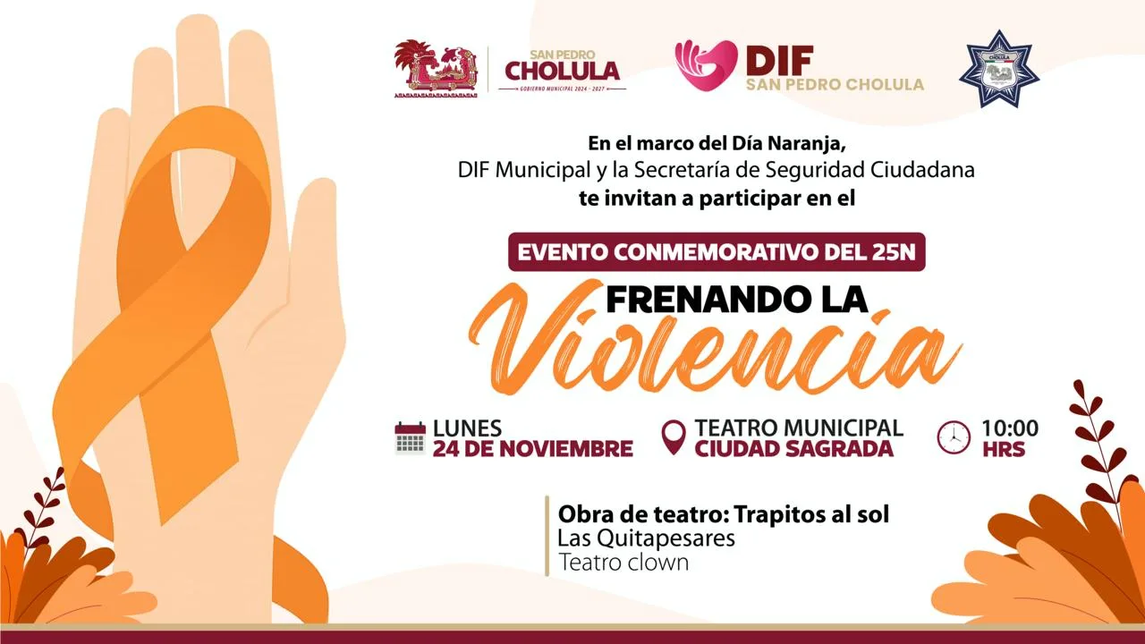 “Frenando la violencia”: actividades por la igualdad y el respeto en San Pedro Cholula