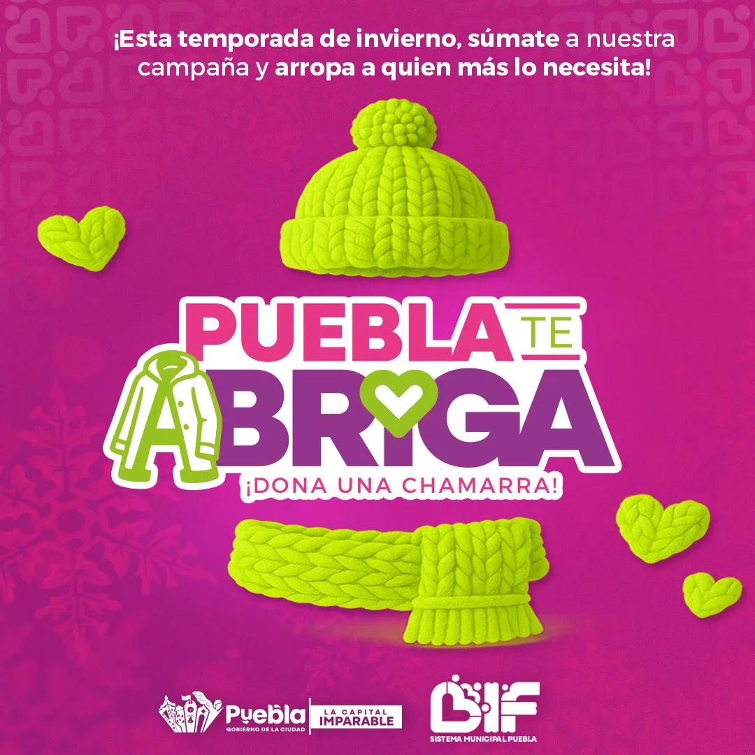 MariElise Budib invita a las y los poblanos a sumarse a la campaña “Puebla te Abriga, Dona una Chamarra”