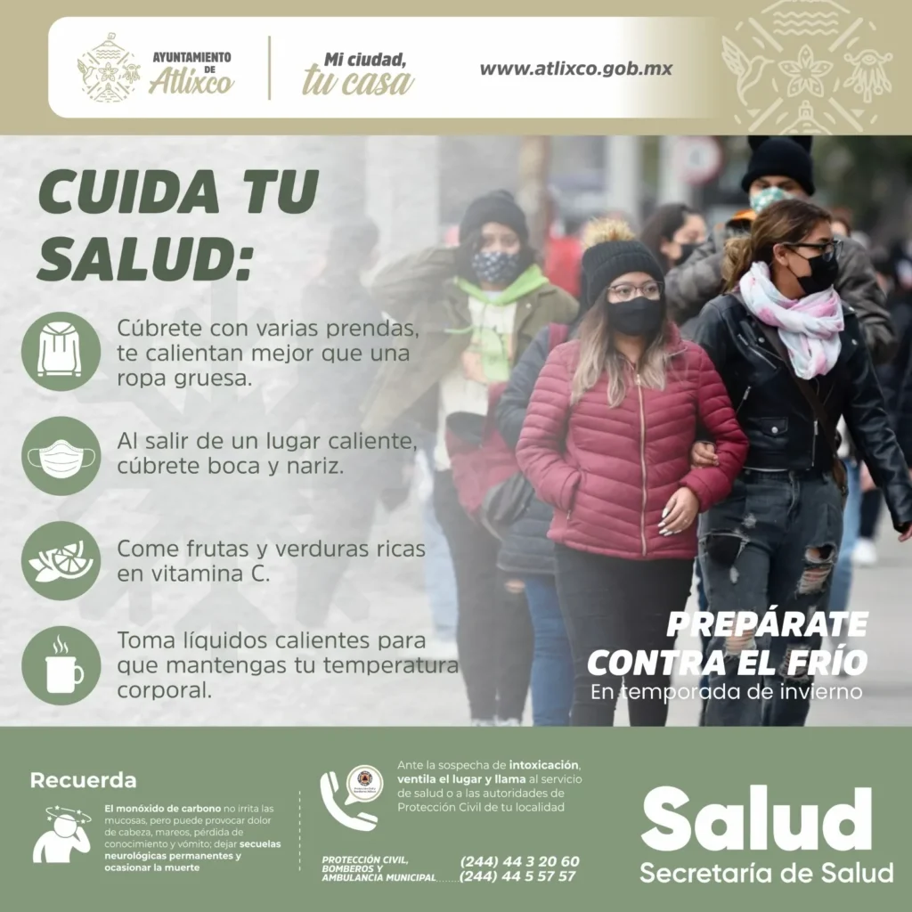 Ariadna Ayala llama a reforzar medidas preventivas ante el Frío en Atlixco
