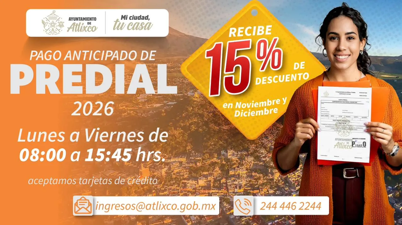 Ariadna Ayala anuncia descuento del 15% por pago anticipado del Predial 2026