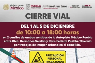 Habrá cierre parcial en la autopista México–Puebla durante cinco días