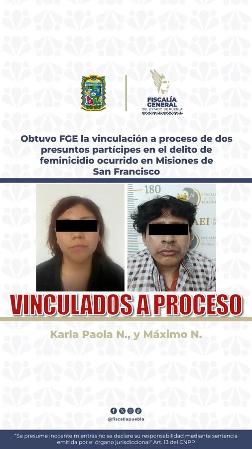 Obtuvo FGE la vinculación a proceso de dos presuntos partícipes en el delito de feminicidio ocurrido en Misiones de San Francisco