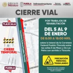 Rehabilitación complica tránsito en la Carretera Puebla-Tlaxcala