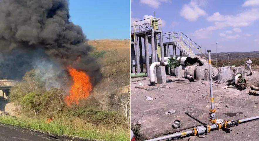 Explosión en ducto de Pemex en Oaxaca