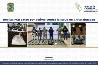 Realiza FGE cateo por delitos contra la salud en Chignahuapan