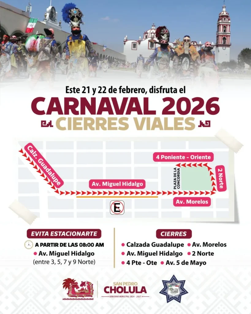 San Pedro Cholula implementa “Carnaval Seguro 2026”
